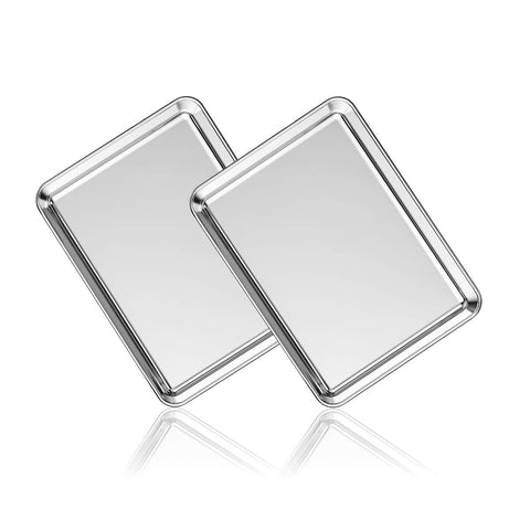 Deedro stainless steel baking sheets full view show two-pack ready for daily cooking