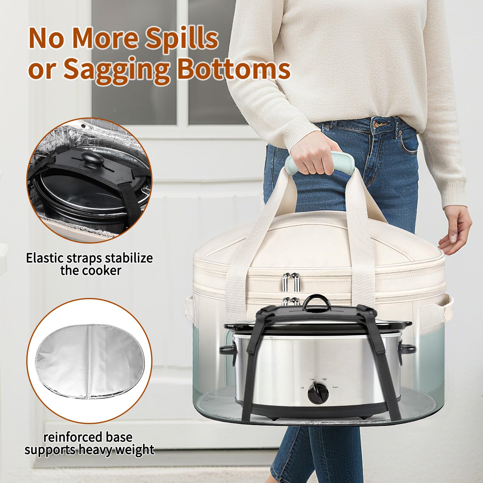Front pocket of the DEEGO bag for small items and utensils.