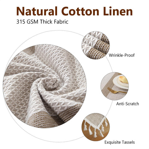Deep Dream tablecloth waterproof coating keeps spills manageable during meals.