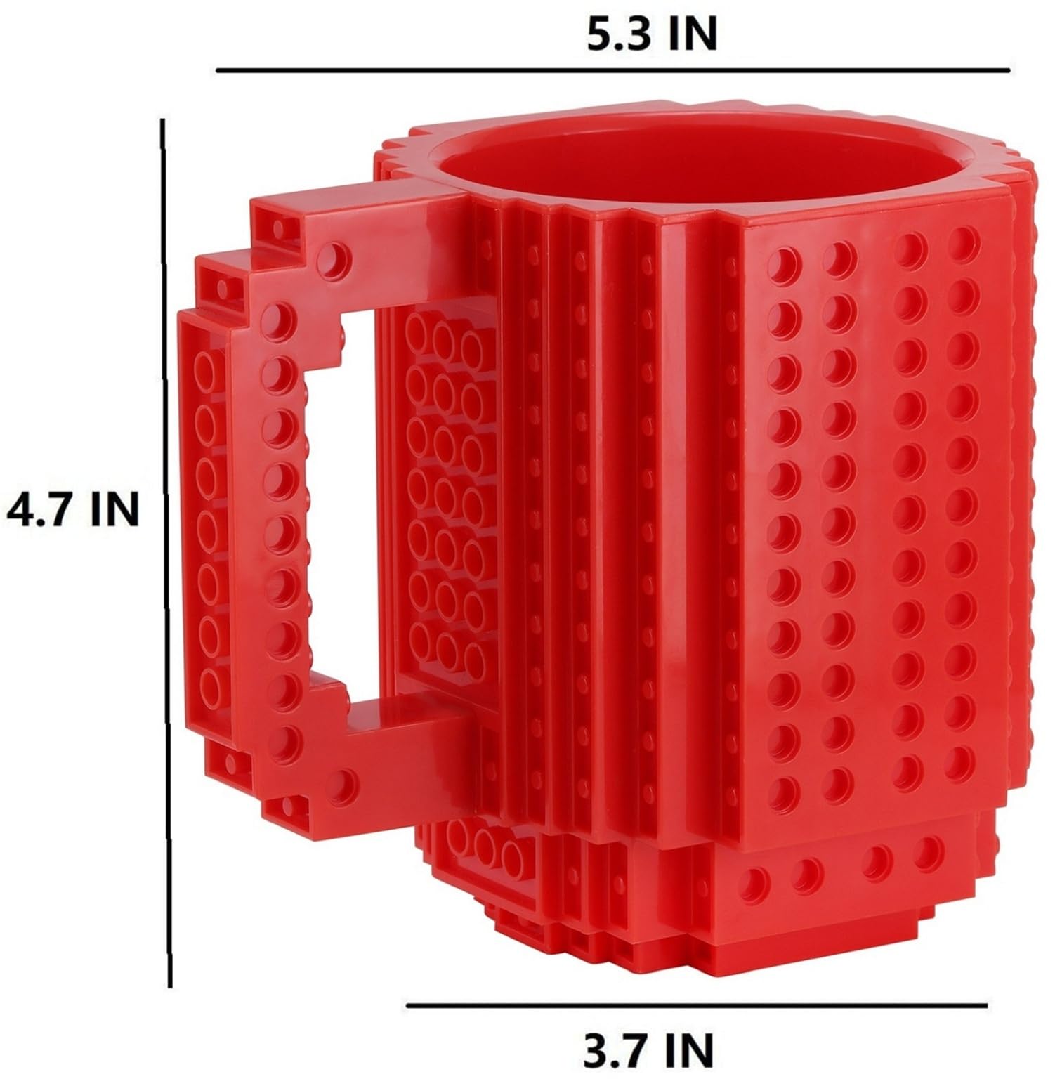 DEEXITO Brick Mug with included blocks doubles as a pencil cup.
