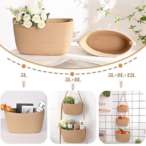 Degeyoyo boho cotton storage baskets add warmth and function