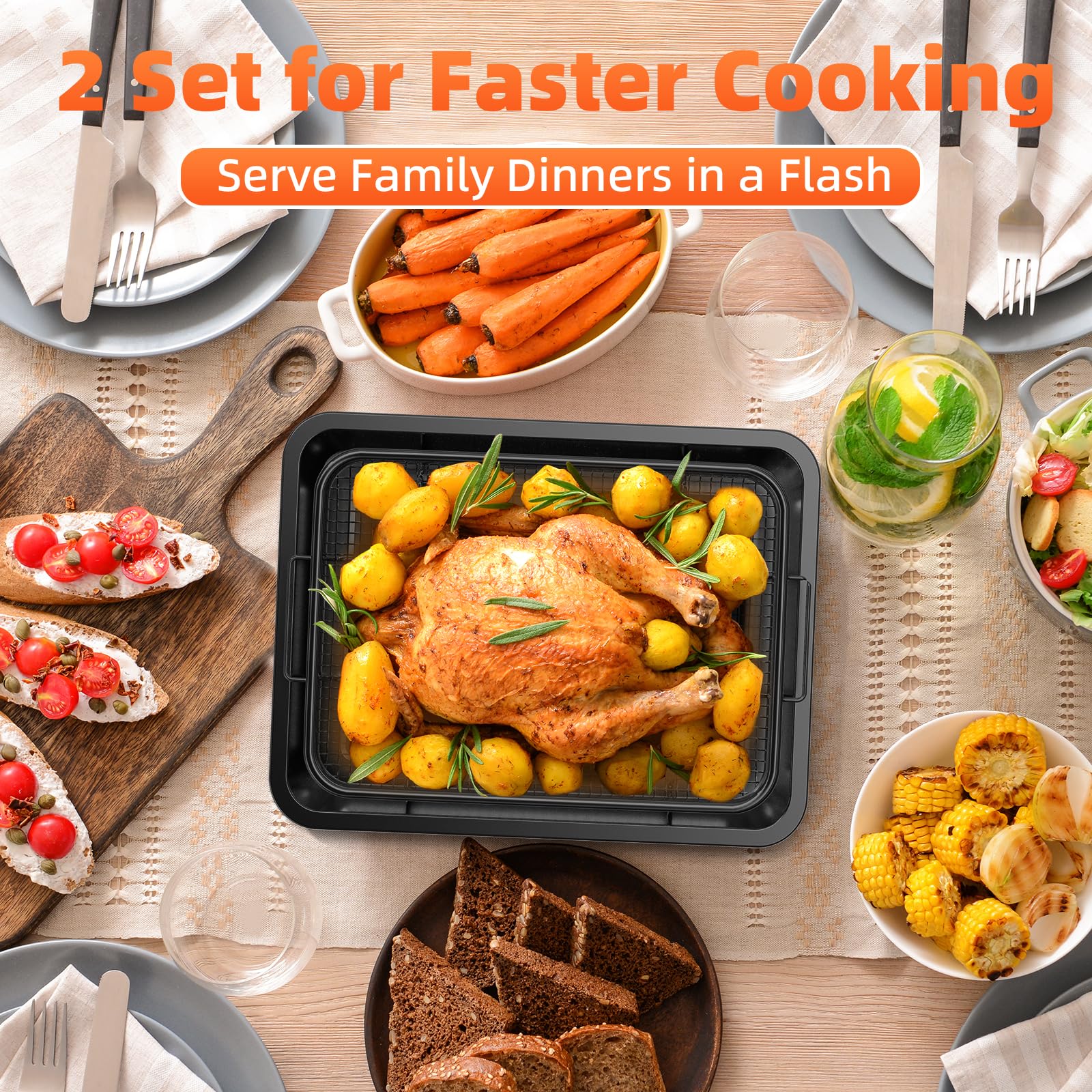 DEGOVIN 360-degree heat circulation for even cooking on all sides.