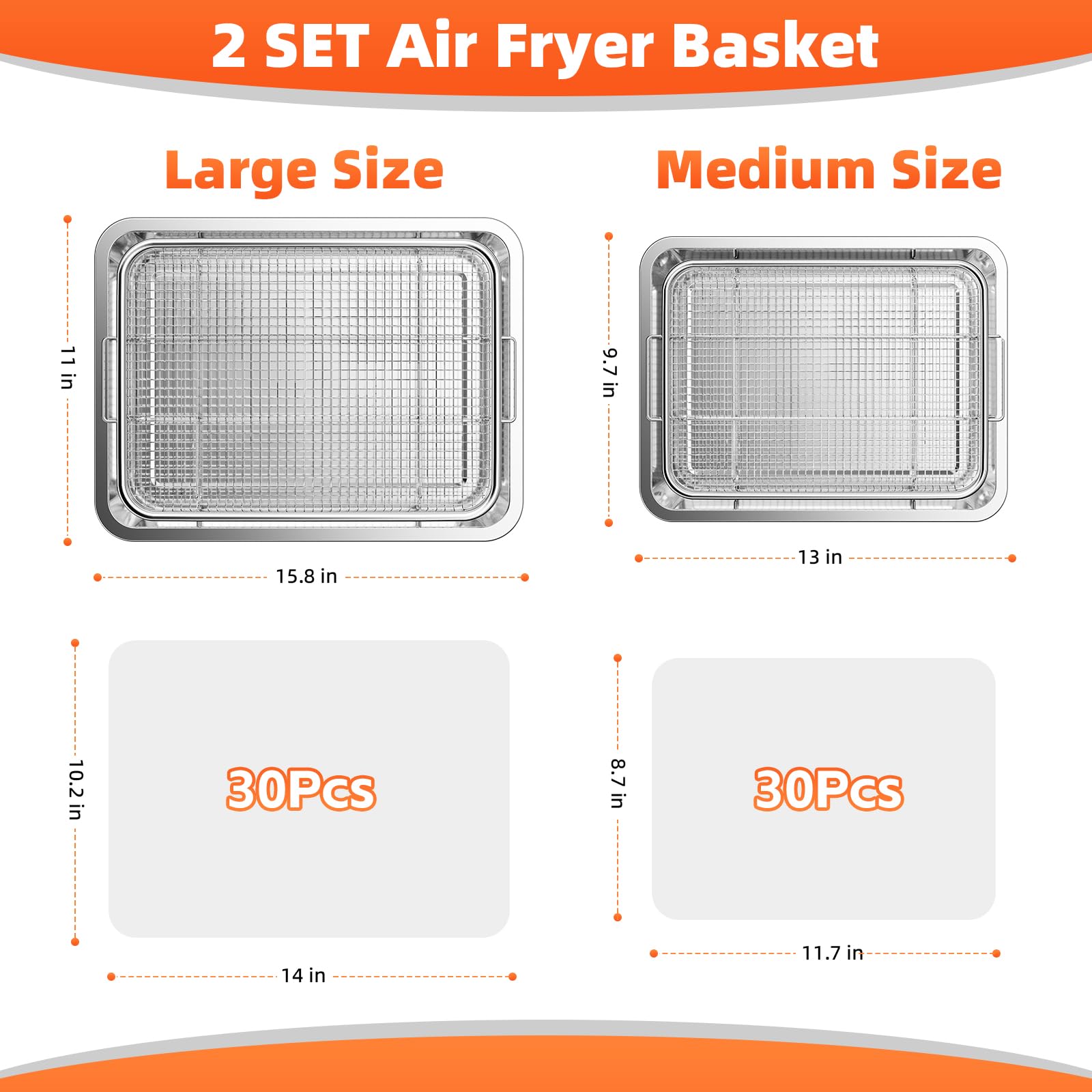 DEGOVIN air fryer tray large for oven for batch cooking