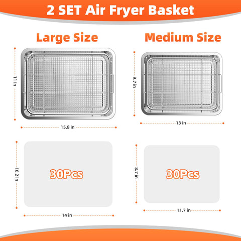 DEGOVIN air fryer tray large for oven for batch cooking