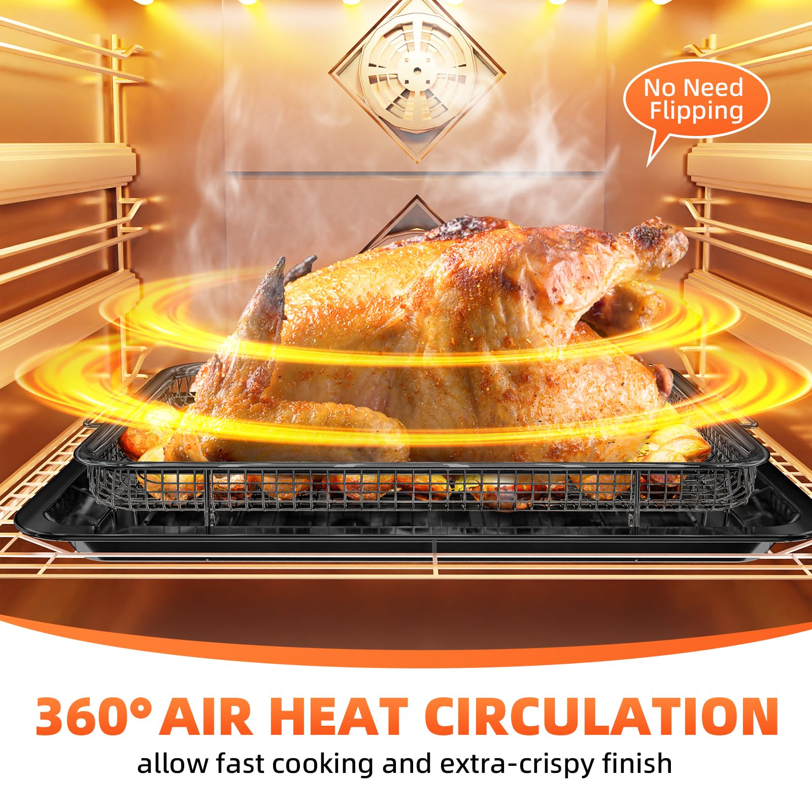 DEGOVIN crisper basket medium for compact meals and quick browning.