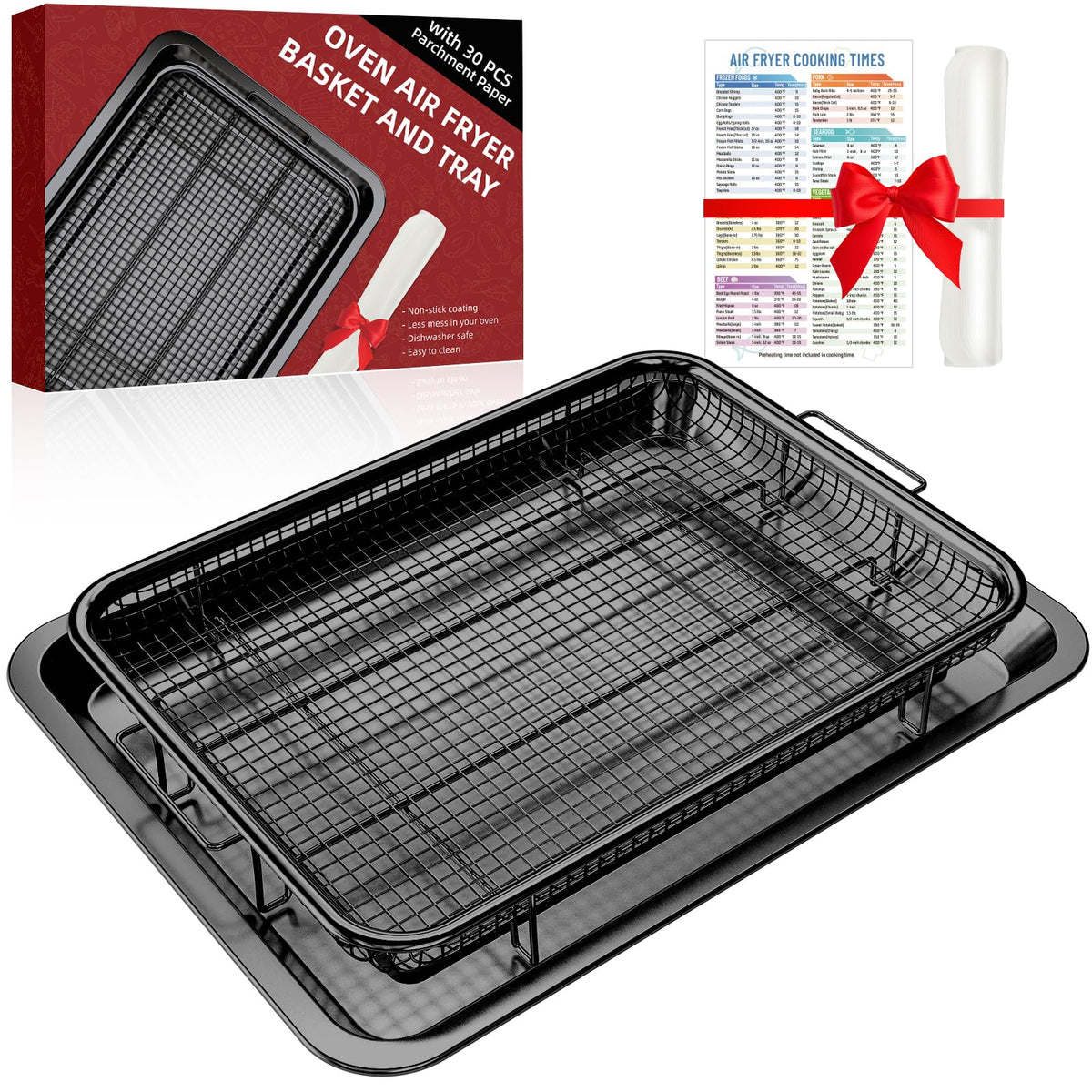 DEGOVIN crisper tray with nonstick surface for even browning in the oven.