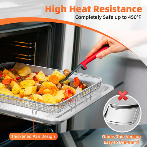 DEGOVIN crisper tray stainless steel withstands heat and corrosion