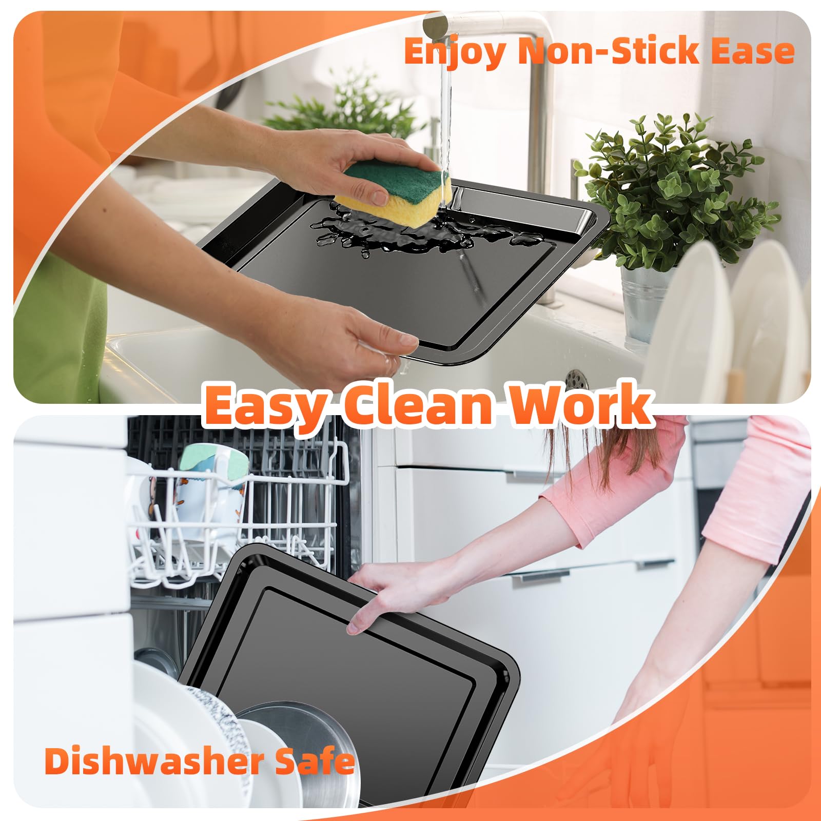DEGOVIN non-stick stainless steel construction resists heat and ensures easy food release.