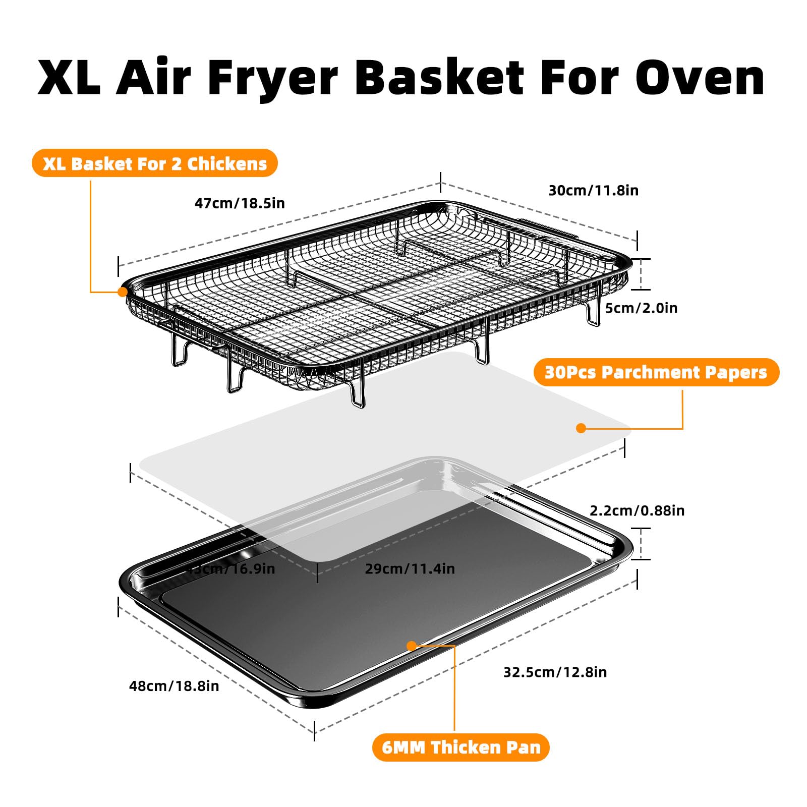 DEGOVIN tray catches grease to keep your oven clean