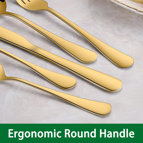 Dehov gold spoons measure 7.3 inches for versatile serving and eating comfort