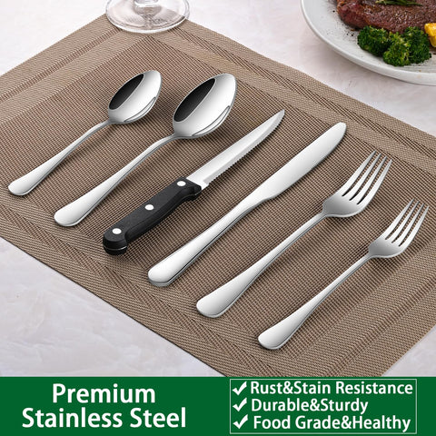 Dehov ergonomic handle design adds comfort during extended dining.