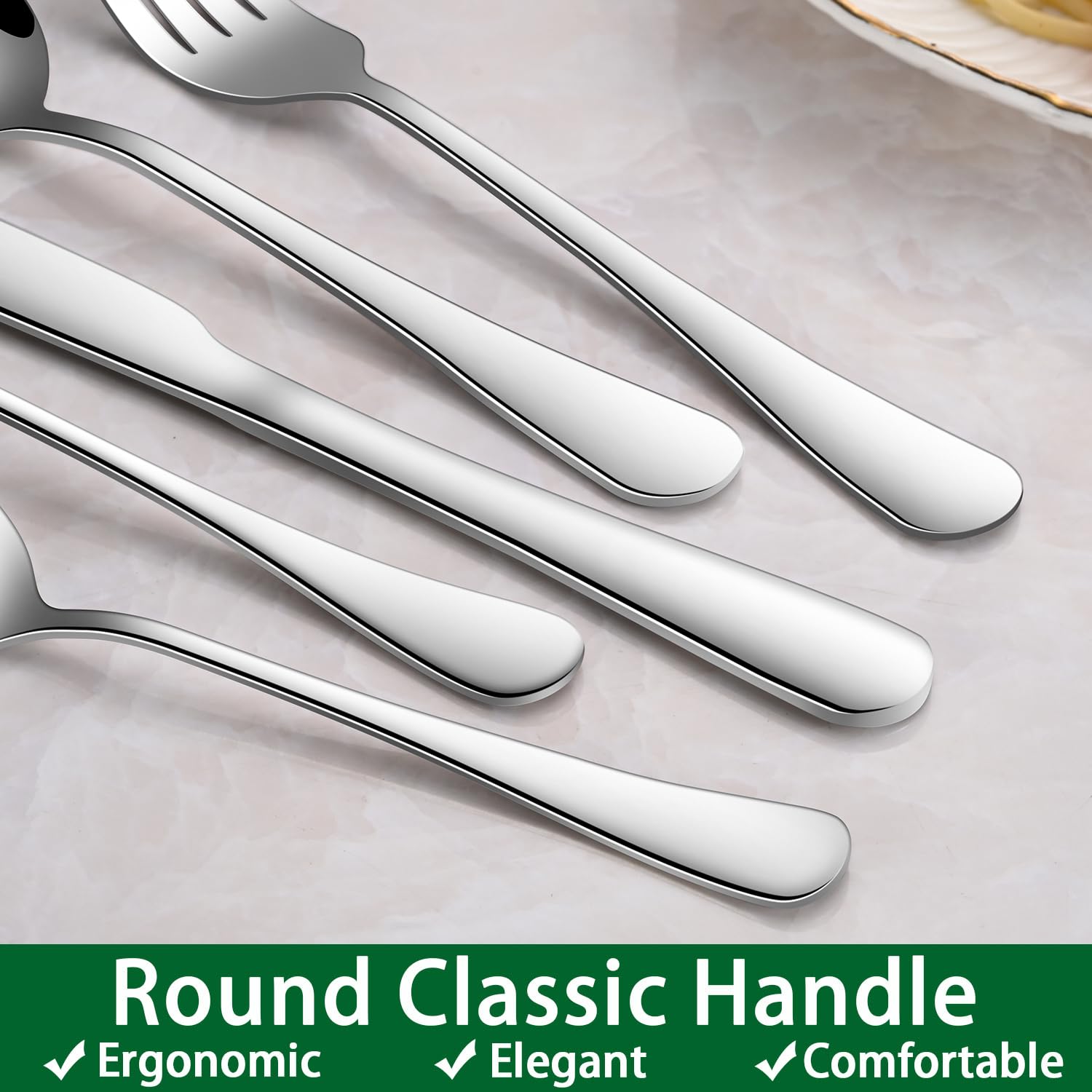 Dehov mirror-finished cutlery enhances table presentation at home or in a cafe.