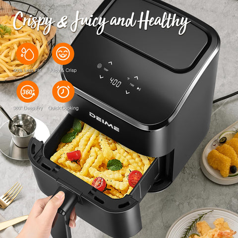 DEIME Air Fryer compact design on a kitchen counter.