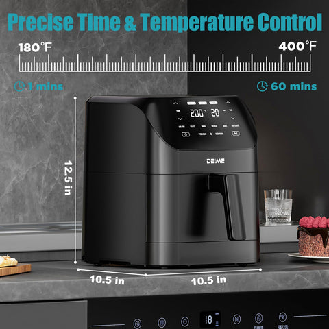 Deime Air Fryer visual cooking window helps monitor progress without opening.