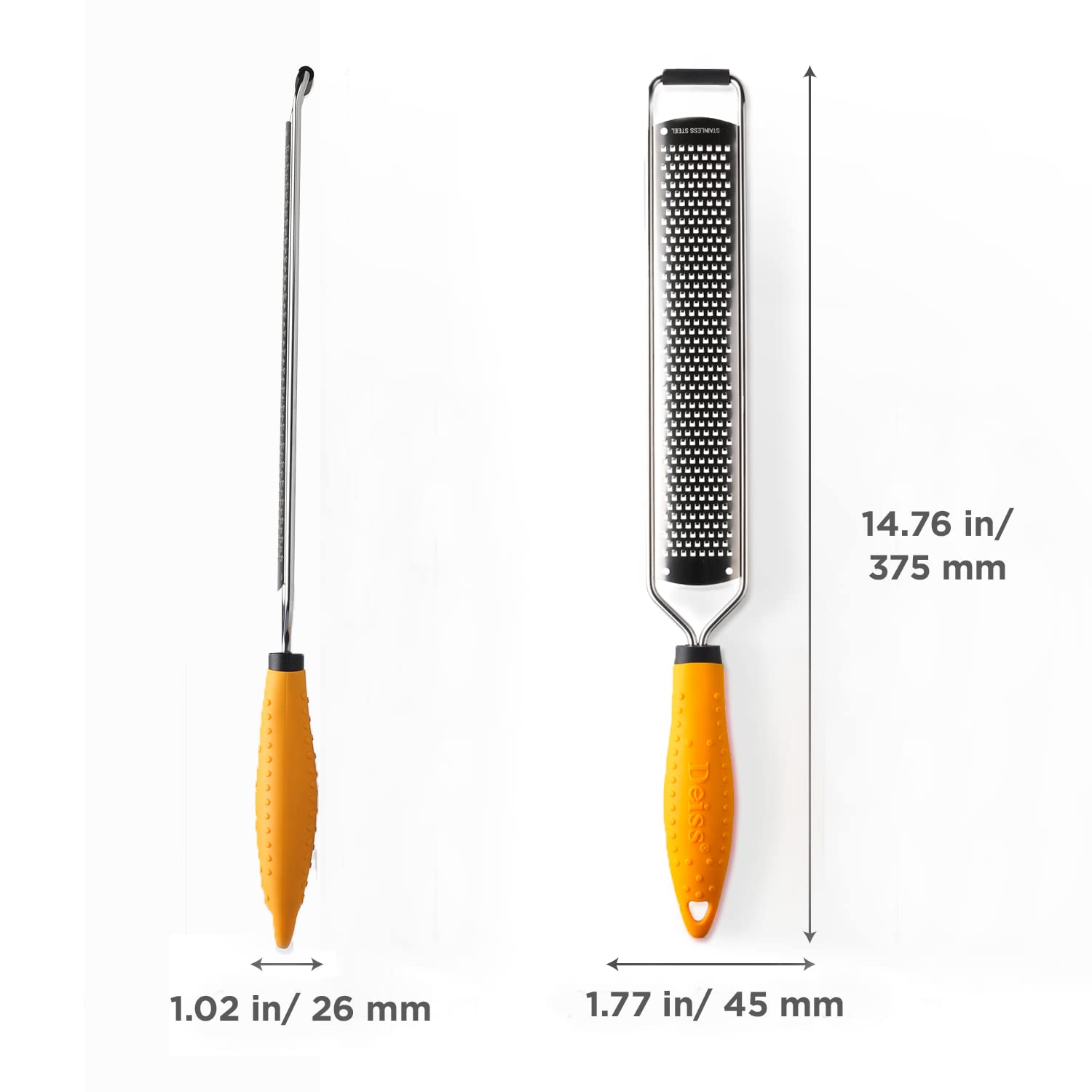 Deiss PRO heavy-duty cheese grater shredding hard parmesan smoothly.
