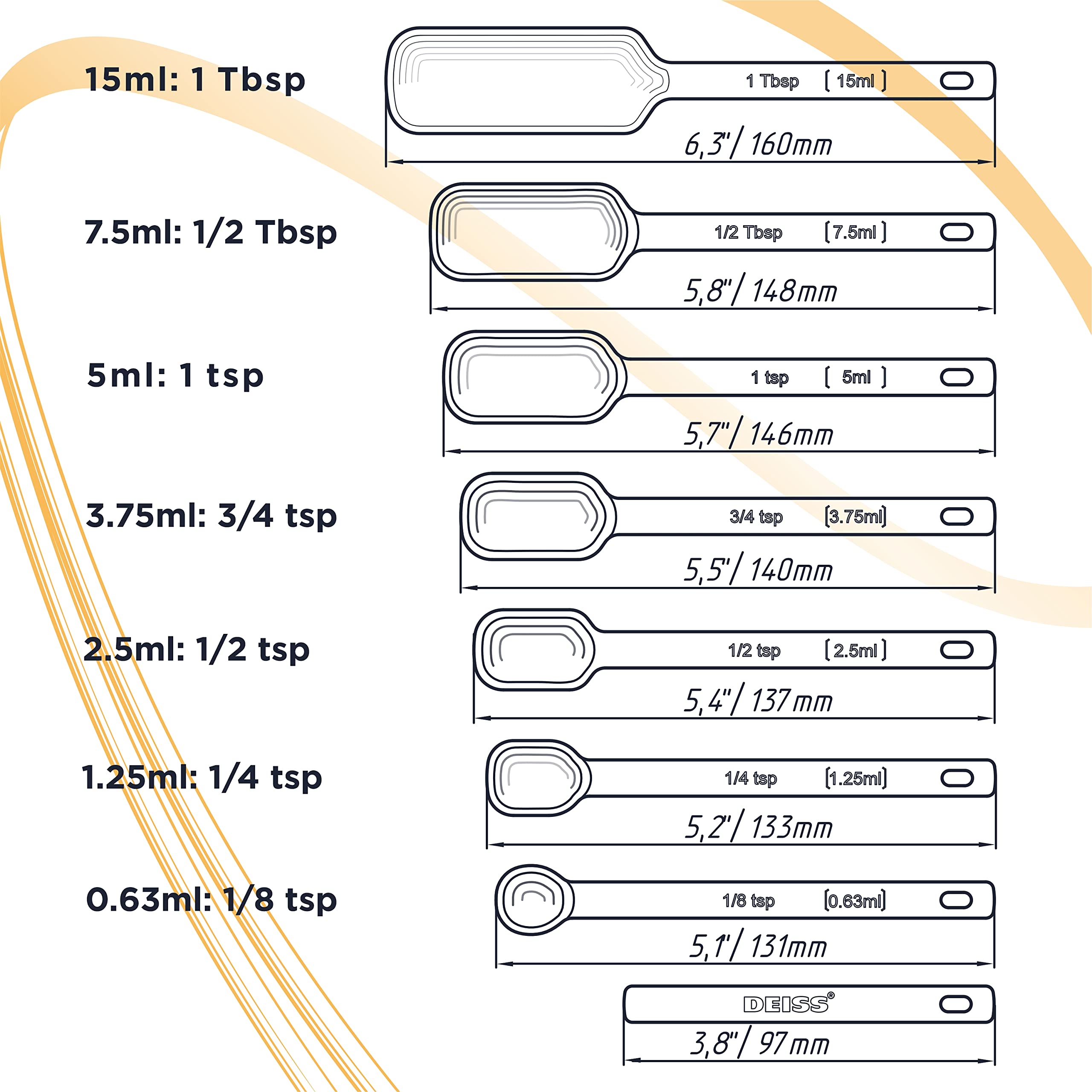 Deiss PRO set nests neatly to save drawer space and stay organized