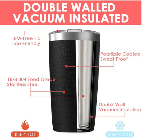 Deitybless 20oz tumbler double-wall insulation keeps drinks cold for hours