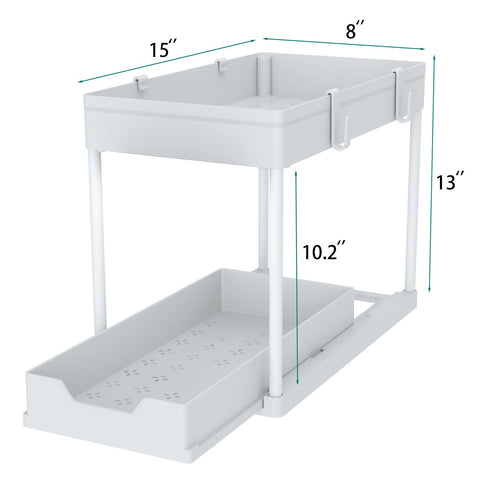 Bottom drawer supports items up to 10.3 inches for space optimization