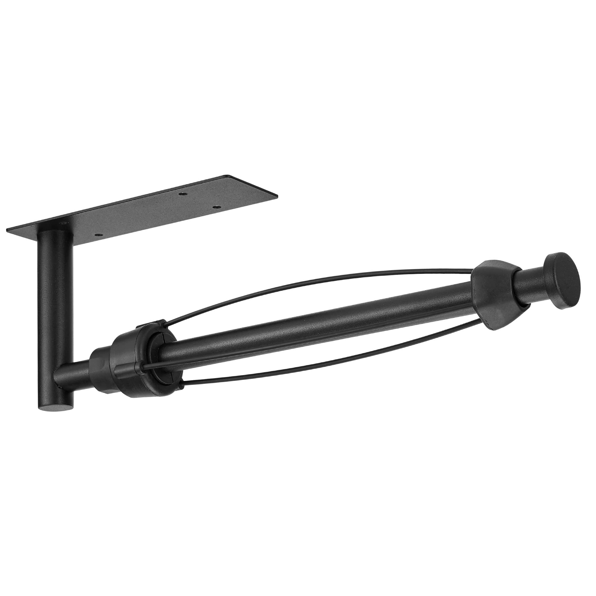 DEKAVA under-cabinet paper towel holder, front view, space-saving black finish.
