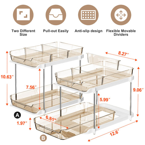 Delamu under-sink organizer pull-out drawer for easy access