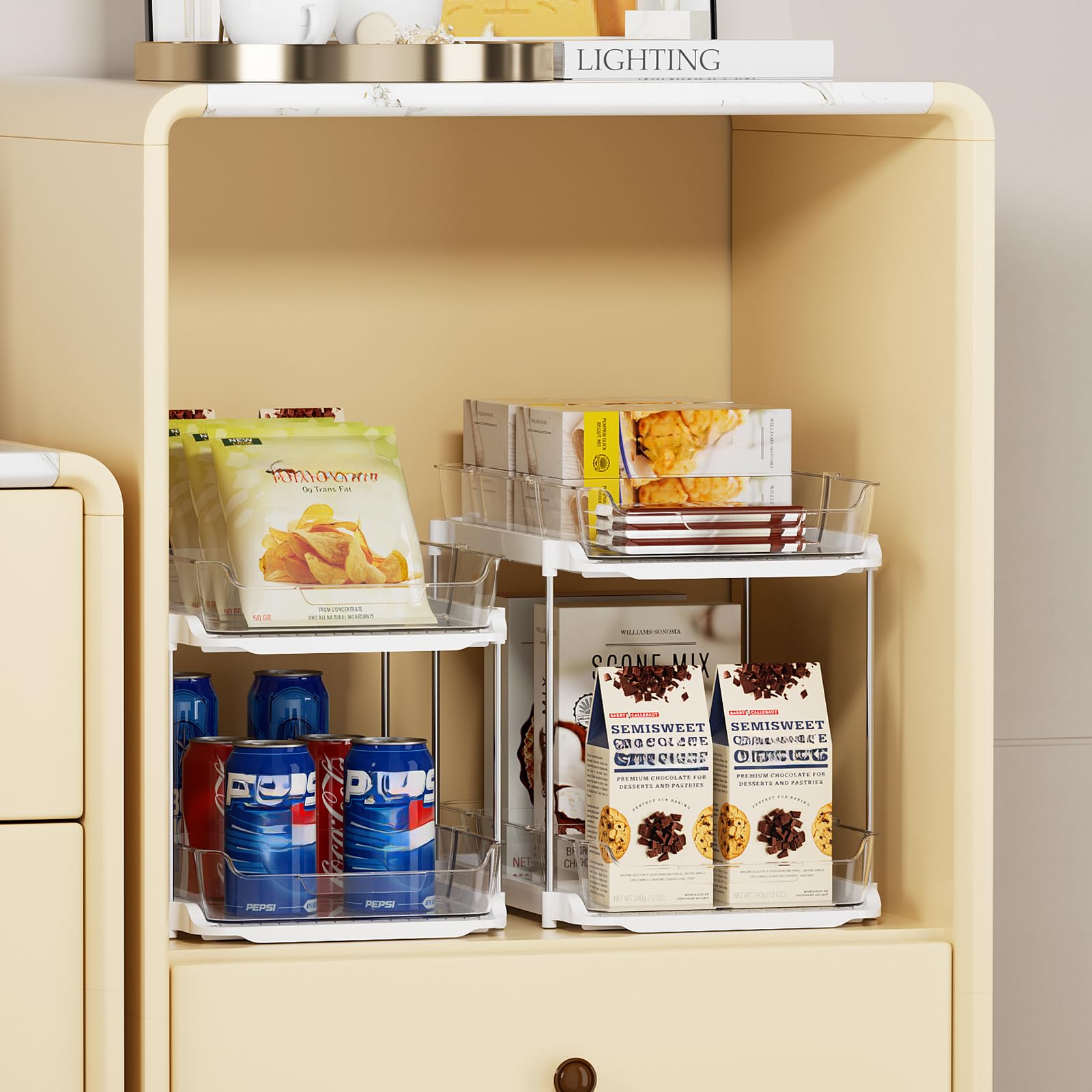 Delamu bathroom storage shelves reduce clutter in compact cabinets