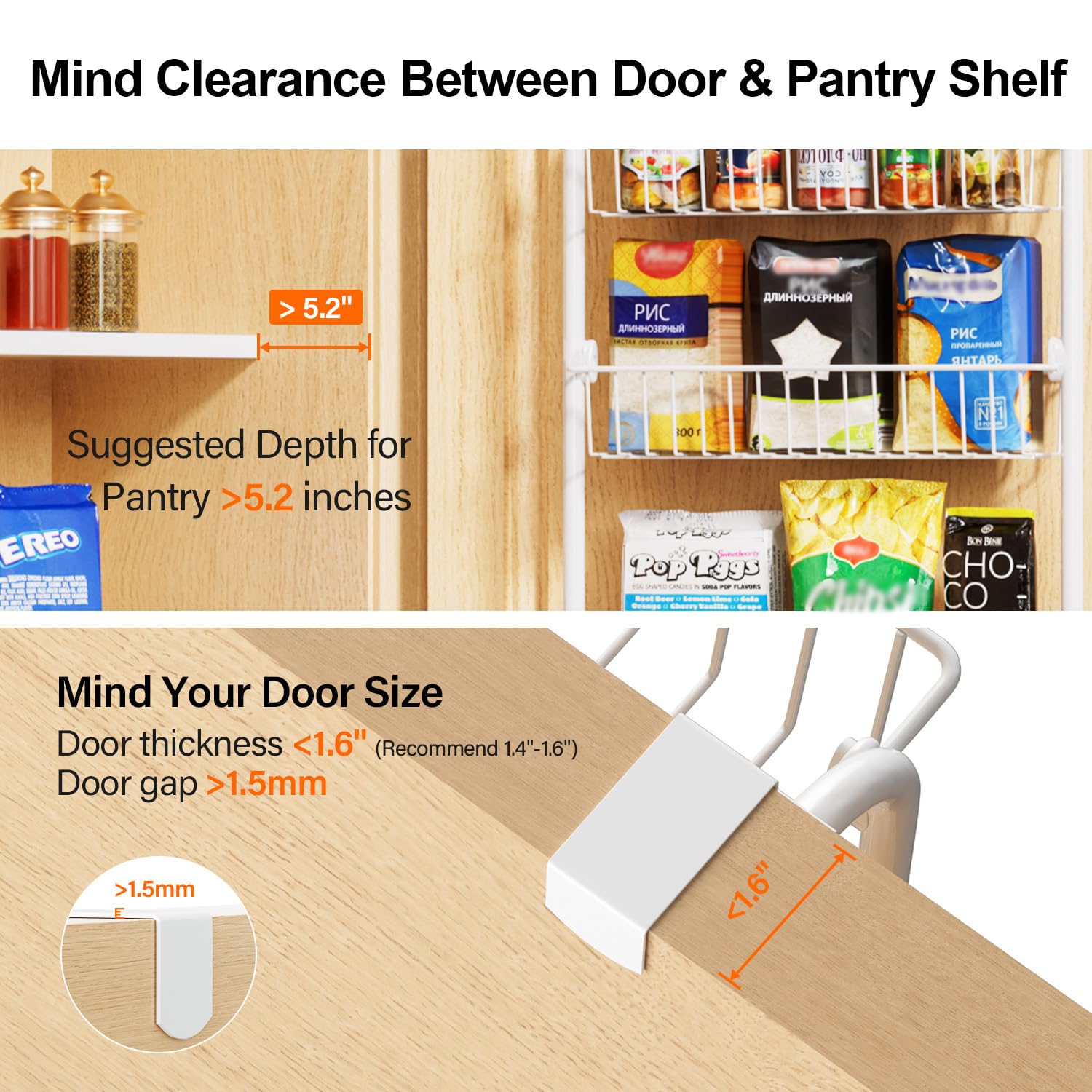 Delamu six-basket pantry rack close-up highlights spacious storage.