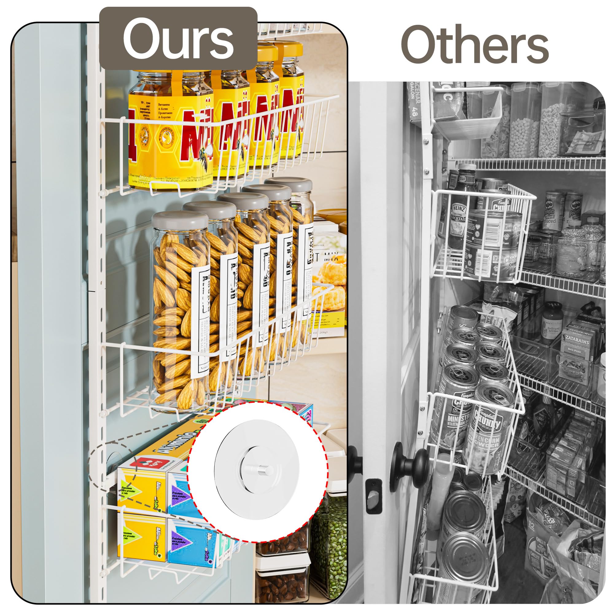 Delamu 60-pound capacity rack supports heavy jars safely.