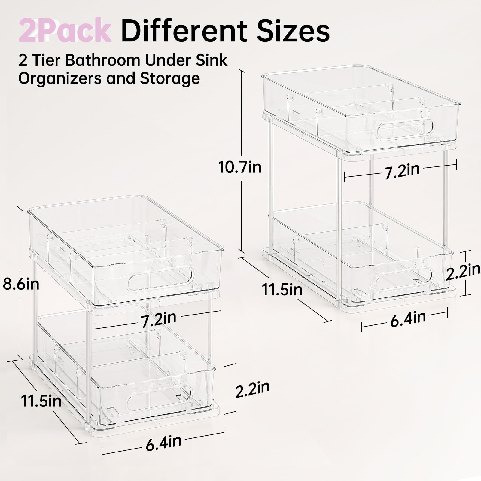 Delamu adjustable dividers keep items organized and separated in compact cabinet spaces.