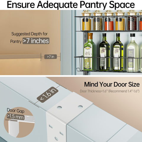 Delamu anti-slip crossbars keep the pantry organizer stable during use.