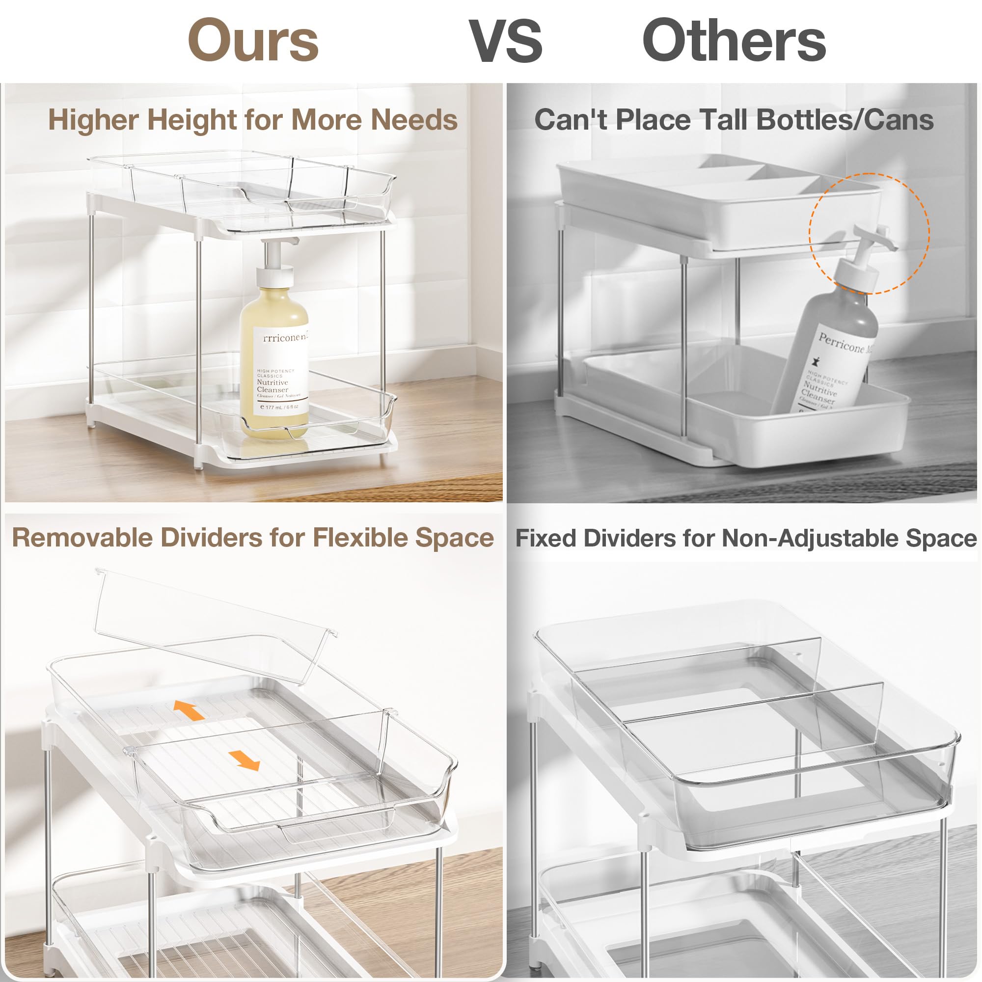 Delamu clear acrylic cabinet storage for fast visibility and finding items