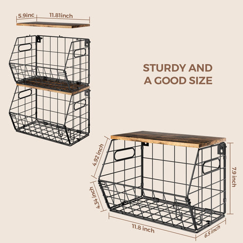 Delamu countertop stackable storage baskets maximizing kitchen space