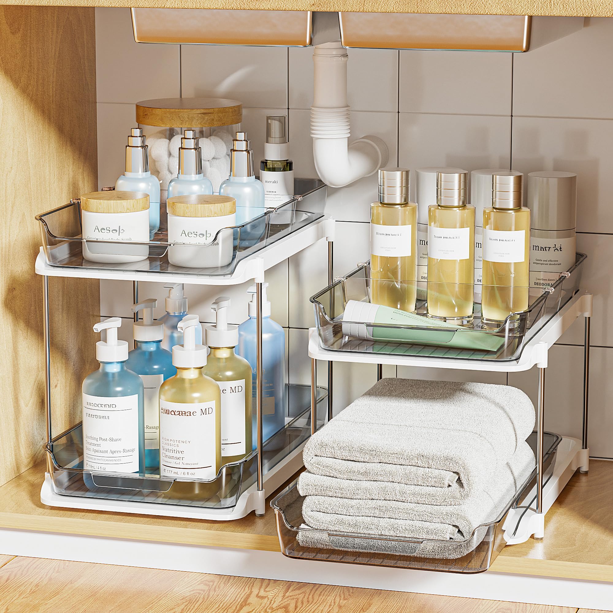 Delamu durable aluminum support rods ensure long-lasting, sturdy organization.