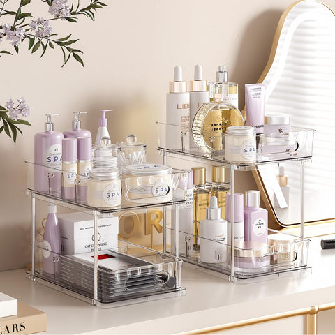 Delamu gift-ready clear organizers suit any home decor.