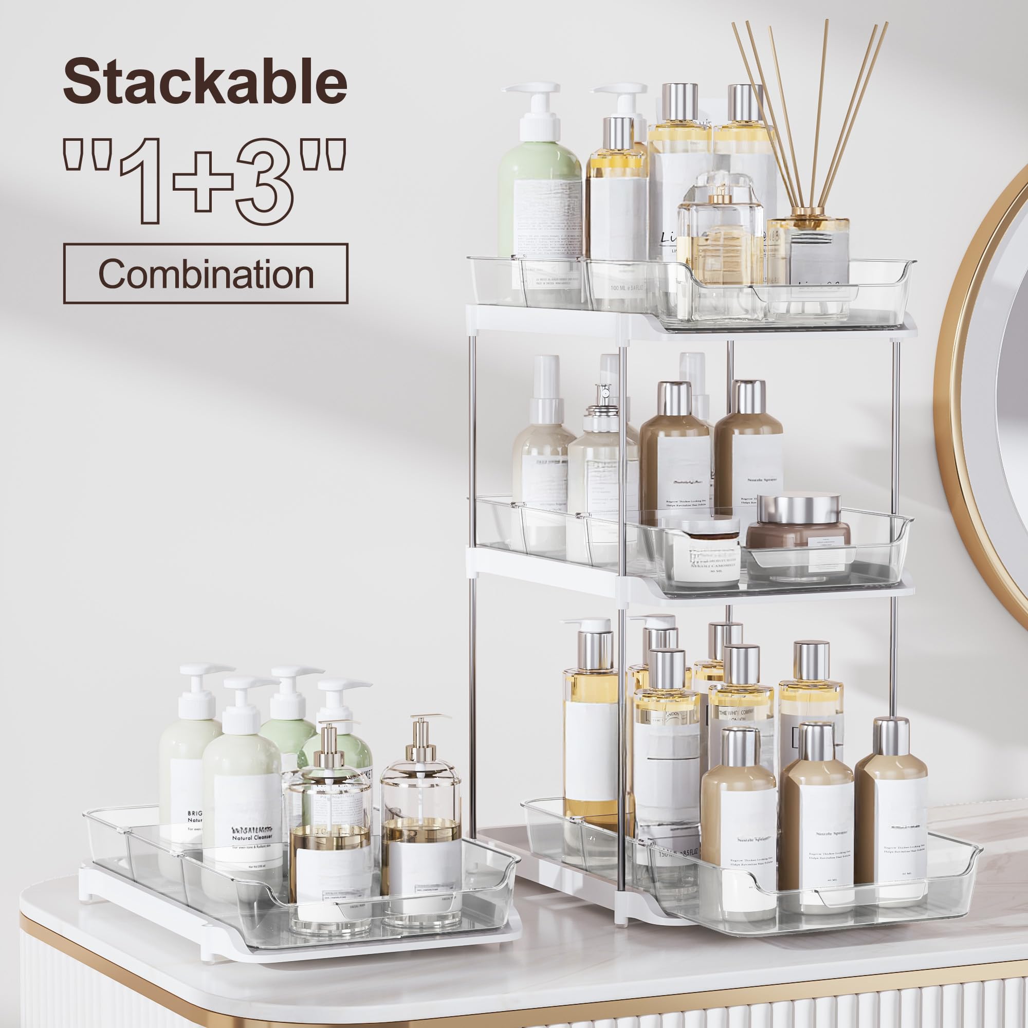 Delamu movable dividers customize spacing for meds, cosmetics, or small tools