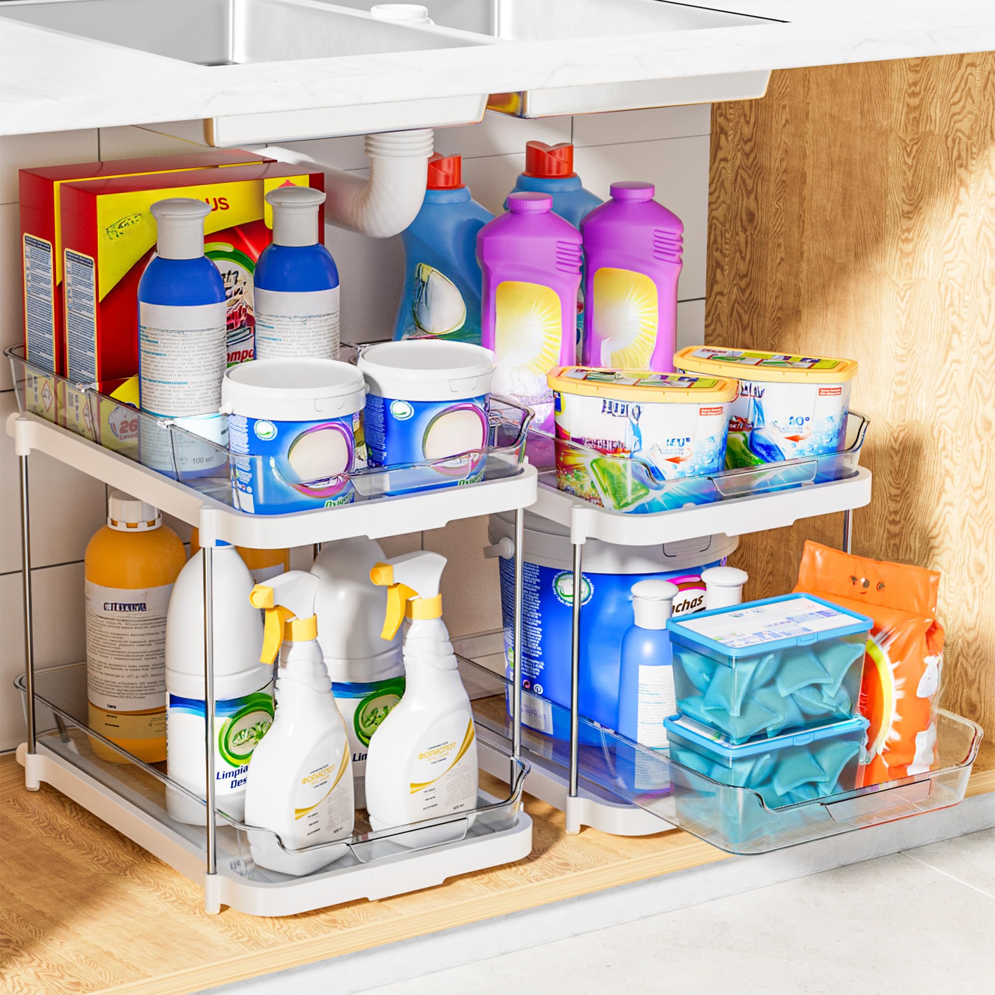 Delamu multi-purpose storage fits bathroom, kitchen, or pantry needs