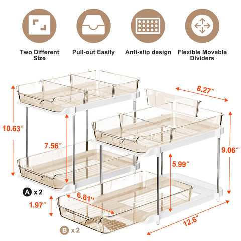 Delamu pull-out drawers kit keeps kitchen items accessible and organized.