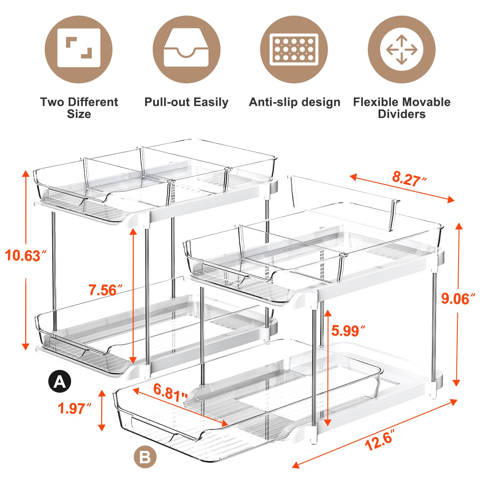 Delamu pull-out drawers provide smooth access to stored items