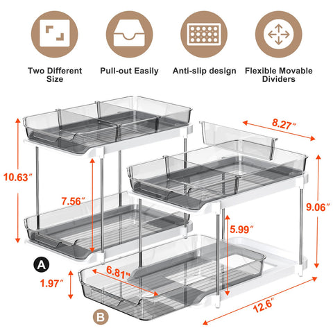 Delamu pull-out drawers system enables easy access to stored items.
