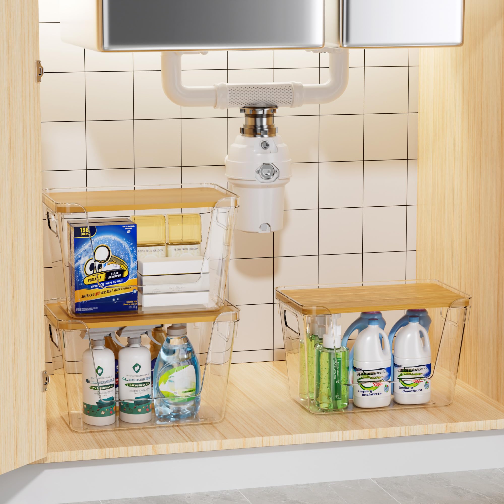 Delamu stackable bins ideal for RVs and compact spaces.