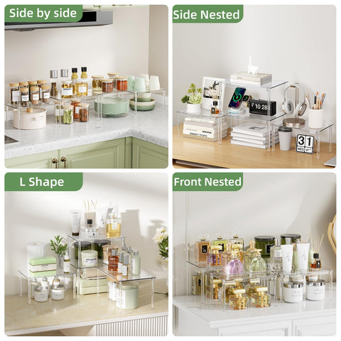 Delamu sturdy acrylic shelf holds heavy jars securely.