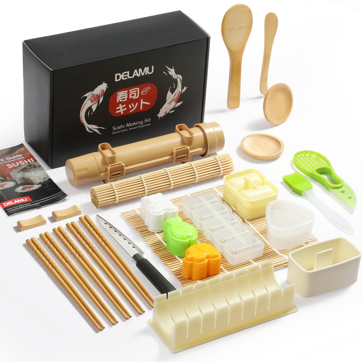 Delamu 27-in-1 sushi kit bazooka roller for beginners