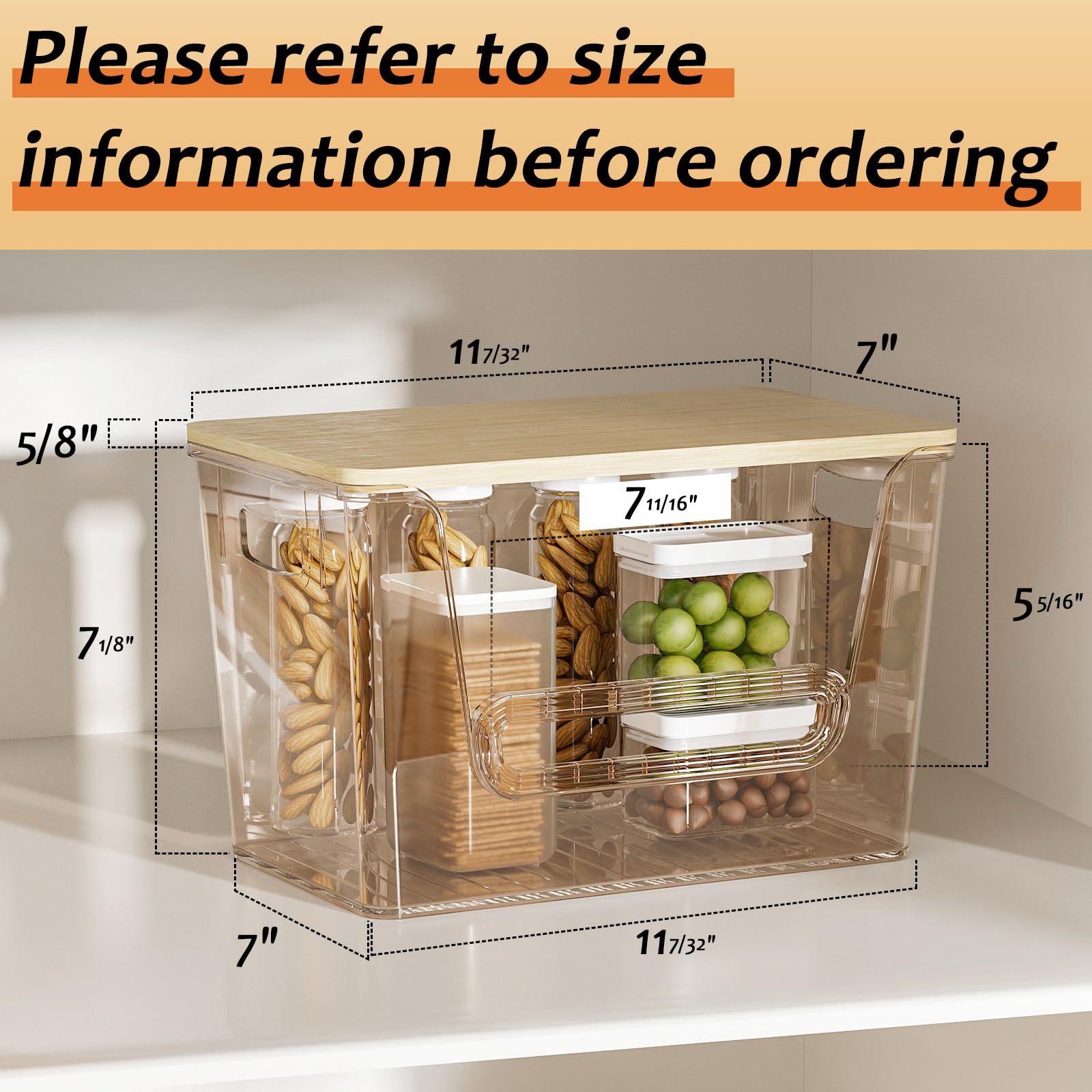 Delamu trash bag dispenser with bamboo top neatly stores bags