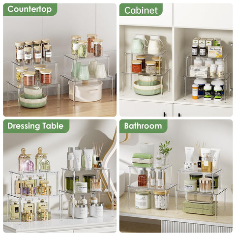 Delamu vertical storage maximizes available cabinet space.