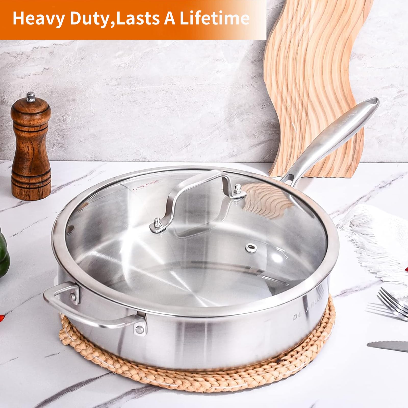 DELARLO tri-ply pan after dishwasher cleaning