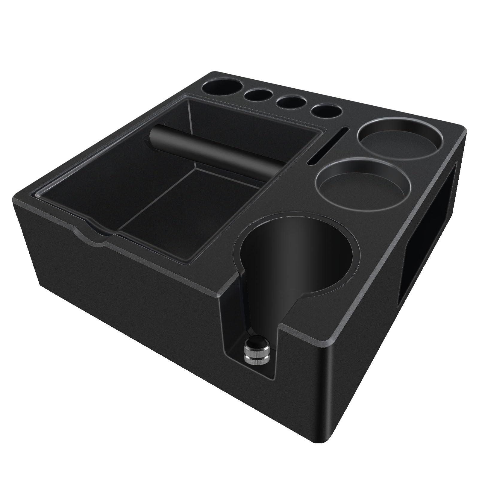 Delerke espresso knock box tamper station keeps accessories organized and easy to reach.