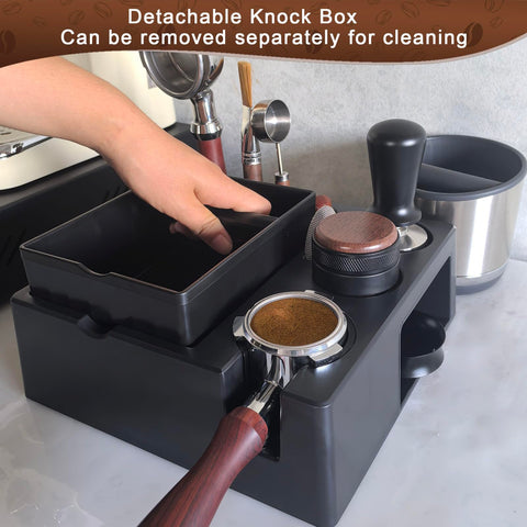 Delerke removable knock box simplifies cleaning and disposal of grounds.