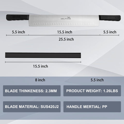 DELFINA blade guard keeps the knife secure when stored.