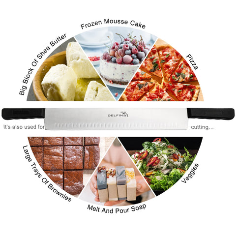 DELFINA versatile knife handles cheese, butter, cakes, vegetables with ease.