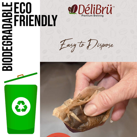 Delibru filter inserted into a reusable carafe during brewing.