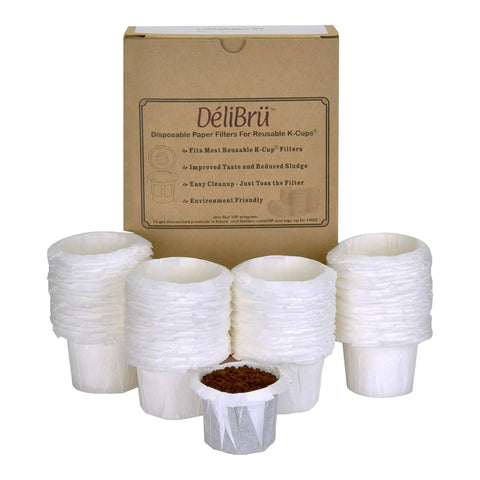 Delibru K Cup disposable filters deliver cleaner, smoother coffee with fewer sediments.
